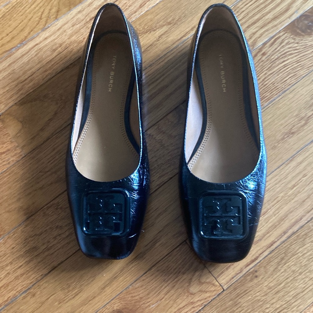 TORY BURCH GEORGIA BALLET WRINKLE CALF LEATHER SIZE 6.5